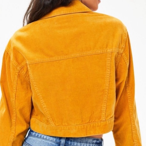 PacSun Yellow Mustard Corduroy Jacket Trucker Style Size M/L Cord Medium/Large - Picture 7 of 7